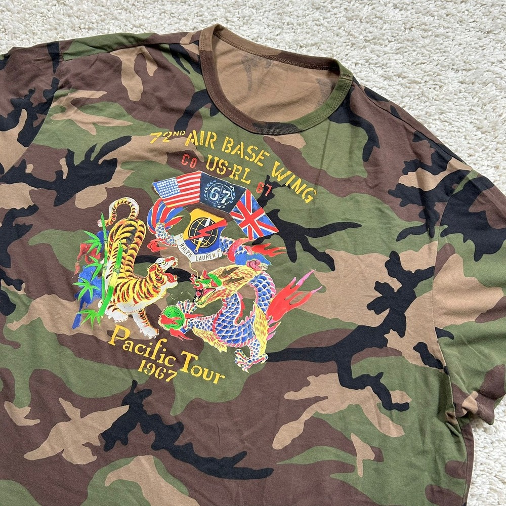 Polo Ralph Lauren T-Shirt XXL Camo Pacific Tour 1967 Air Base Wing Graphic